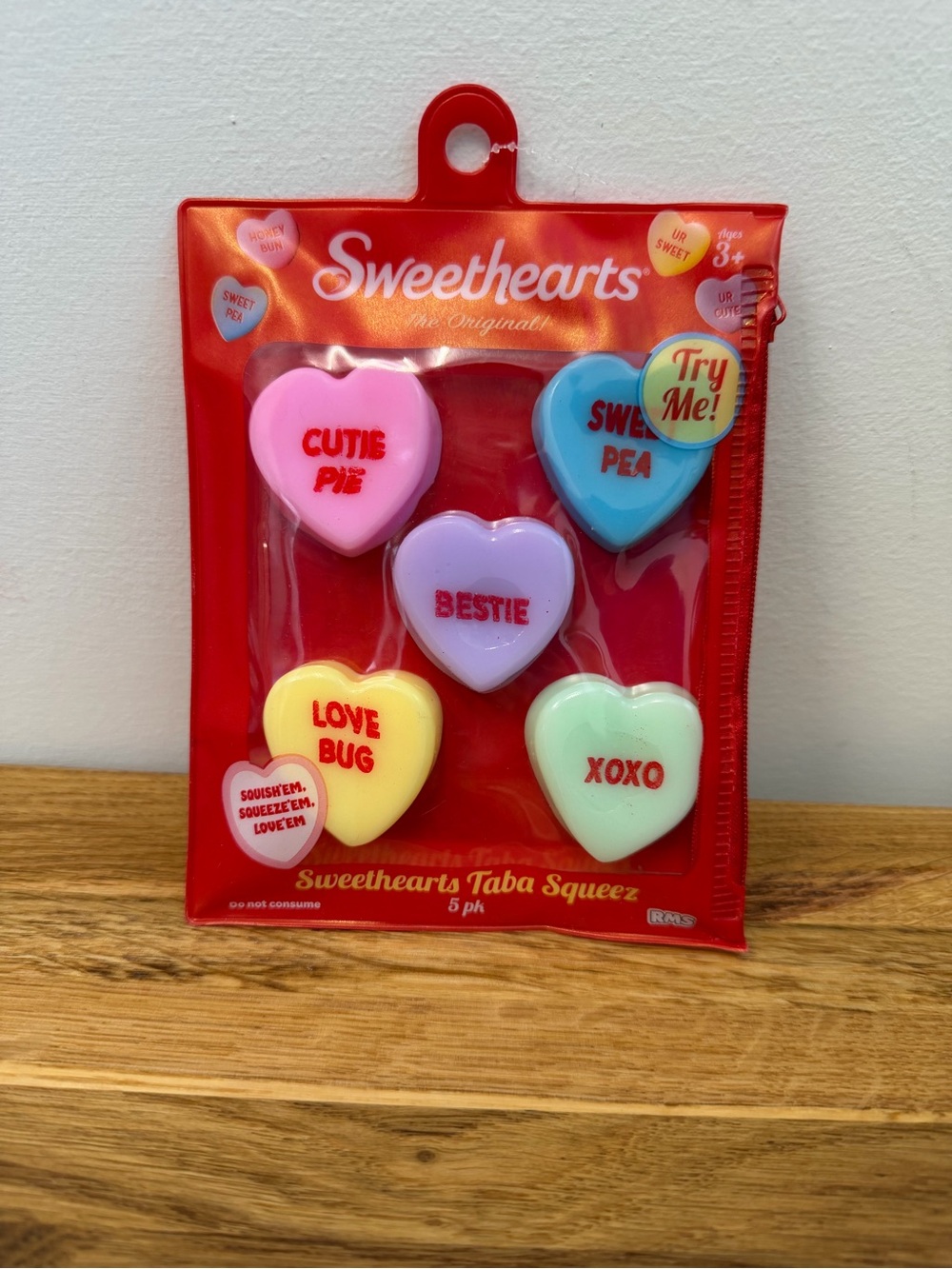 Sweethearts Conversation Hearts Taba Squishy Sensory Fidget